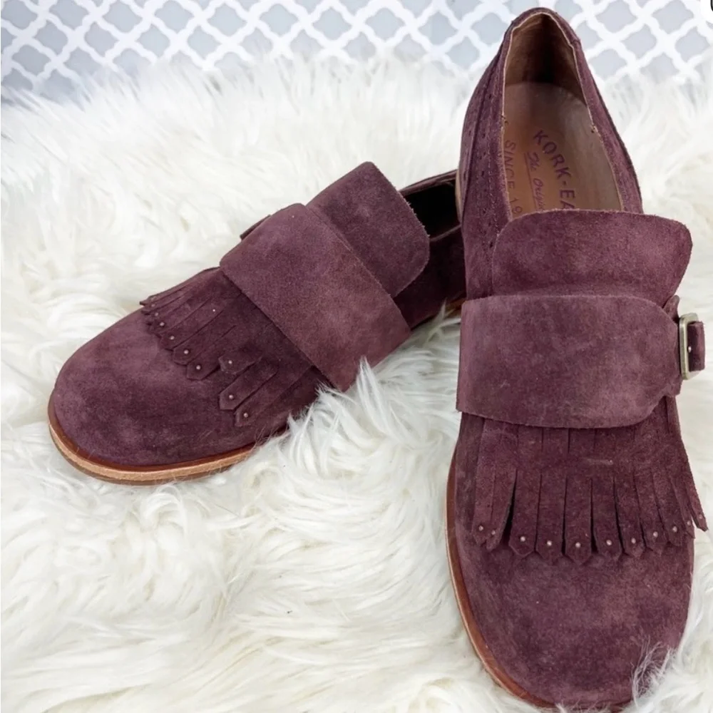 NWOB Kork-Ease Bailee Kiltie Lug Sole Monk Strap Shoe in Burgundy